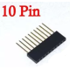 Conector header f&ecirc;mea empilh&aacute;vel 10 pinos 11 mm de altura - Thumb - 1