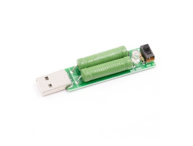Resistor de descarga USB mini 2A/1A com interruptor, LED verde 1A e LED vermelho 2A - Imagem 2