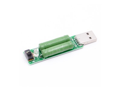 Resistor de descarga USB mini 2A/1A com interruptor, LED verde 1A e LED vermelho 2A - Imagem 3