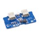 M&oacute;dulo PCB carregador e conversor boost (step-up) 3,7V para 5V 2A com dupla entrada Micro USB e LED para bateria 18650 DIY - Thumb - 2