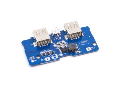 M&oacute;dulo PCB carregador e conversor boost (step-up) 3,7V para 5V 2A com dupla entrada Micro USB e LED para bateria 18650 DIY - Imagem 2