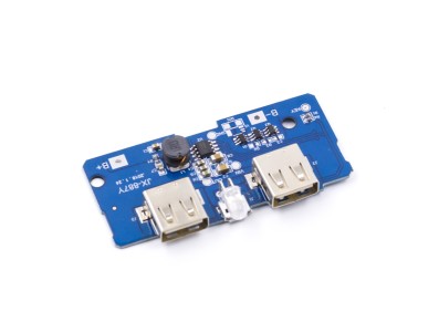 M&oacute;dulo PCB carregador e conversor boost (step-up) 3,7V para 5V 2A com dupla entrada Micro USB e LED para bateria 18650 DIY - Imagem 3
