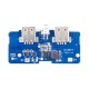 M&oacute;dulo PCB carregador e conversor boost (step-up) 3,7V para 5V 2A com dupla entrada Micro USB e LED para bateria 18650 DIY - Thumb - 1