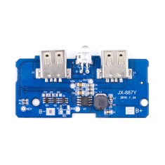 M&oacute;dulo PCB carregador e conversor boost (step-up) 3,7V para 5V 2A com dupla entrada Micro USB e LED para bateria 18650 DIY