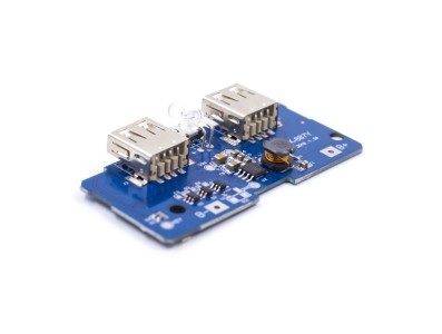 M&oacute;dulo PCB carregador e conversor boost (step-up) 3,7V para 5V 2A com dupla entrada Micro USB e LED para bateria 18650 DIY - Imagem 6