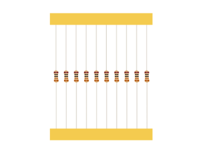 Resistor de carbono 10M&Omega; 1/4W 5% em fita (taping), 1 unidade - Imagem 1