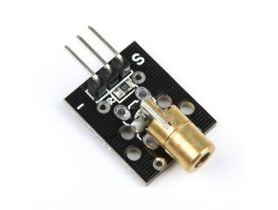 M&oacute;dulo sensor laser KY-008 650 nm 6 mm 5 V para Arduino - Imagem 1