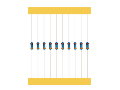 Resistor de filme met&aacute;lico 1/4W 1% em fita, 1&Omega; a 4,7M&Omega;, MOQ 1K - Imagem 1