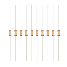 Resistor de carbono 1/4 W 5%, pacote solto, 1 &Omega; a 10 M&Omega; (resist&ecirc;ncias conforme anotado), quantidade m&iacute;nima 1.000 unidades
