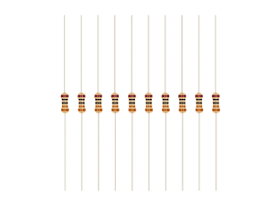 Resistor de carbono 1/6 W &plusmn;5% em saco solto, 1 &Omega; a 10 M&Omega; (valores conforme marca&ccedil;&atilde;o), pedido m&iacute;nimo 1000 unidades - Imagem 1