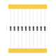 Resistor de Filme Met&aacute;lico 1/6W 1% em fita, 1 &Omega; a 2,2 M&Omega;, MOQ 5.000/caixa - Thumb - 1