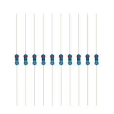 Resistor de filme met&aacute;lico 1/2W 5% em saco solto 1&Omega;&ndash;10M&Omega; (resist&ecirc;ncias indicadas) pedido m&iacute;nimo 500