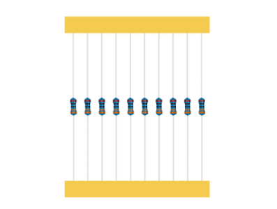 Resistor de filme met&aacute;lico 0,5 W 1% em fita, 1 &Omega; a 2,2 M&Omega;, resist&ecirc;ncia conforme indica&ccedil;&atilde;o, MOQ 2.000 unidades/caixa - Imagem 1