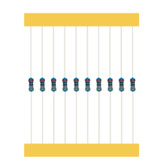 Resistor de Filme Met&aacute;lico 2W 1% em fita (taping), 1 &Omega; a 2,2 M&Omega;, m&iacute;nimo 1.000 unidades/caixa, Acess&oacute;rio Arduino