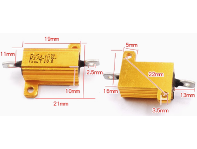 Resistor RX24 10W &plusmn;5% com inv&oacute;lucro de alum&iacute;nio dourado - Imagem 1
