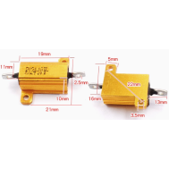 Resistor RX24 10W &plusmn;5% com inv&oacute;lucro de alum&iacute;nio dourado