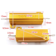 Resistor RX24 50W 5% com inv&oacute;lucro de alum&iacute;nio cor dourada