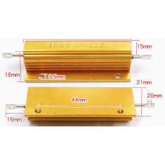 Resistor RX24 100W 5% em caixa de alum&iacute;nio dourado