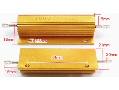 Resistor RX24 100W 5% em caixa de alum&iacute;nio dourado - Imagem 1