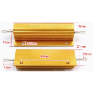 Resistor RX24 100W 5% em caixa de alum&iacute;nio dourado