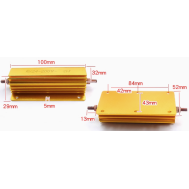 Resistor RX24 200W 5% alta pot&ecirc;ncia, caixa de alum&iacute;nio dourada, acess&oacute;rio para Arduino