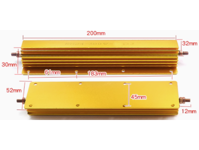 Resistor RX24 300W 5% alta pot&ecirc;ncia com caixa em alum&iacute;nio dourado - Imagem 1