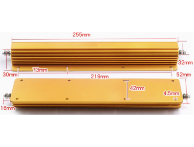 Resistor RX24 500 W 5% alta pot&ecirc;ncia com inv&oacute;lucro de alum&iacute;nio dourado - Imagem 1