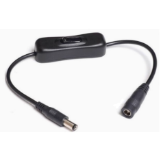 Cabo extensor DC 5,5&times;2,1 macho para f&ecirc;mea, preto, com interruptor 304