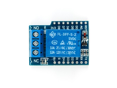 M&oacute;dulo rel&eacute; 1 canal com acionamento por n&iacute;vel alto para D1 Mini WiFi - Imagem 1