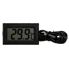 Term&ocirc;metro digital com display LCD e fio 1 m, preto, acess&oacute;rio Arduino