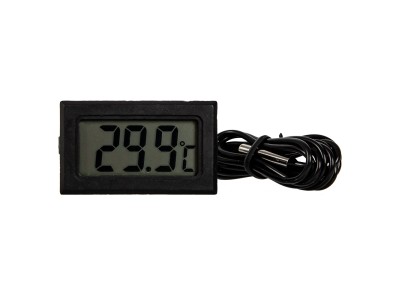 Term&ocirc;metro digital com display LCD e fio 1 m, preto, acess&oacute;rio Arduino - Imagem 1