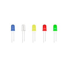 LED branco 5 mm, perna 18 mm