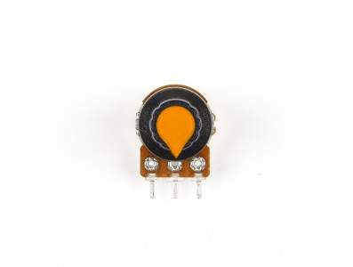 Bot&atilde;o rotativo laranja para potenci&ocirc;metro, furo interno 6 mm, externo 15 x 17 mm - Imagem 3