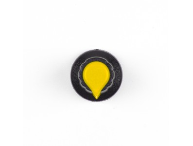 Manopla para potenci&ocirc;metro rotativo amarela, furo interno 6 mm, dimens&otilde;es externas 15 &times; 17 mm - Imagem 4