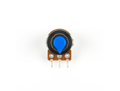 Man&iacute;pulo rotativo azul para potenci&ocirc;metro, furo interno 6 mm e dimens&otilde;es externas 15 x 17 mm - Imagem 3