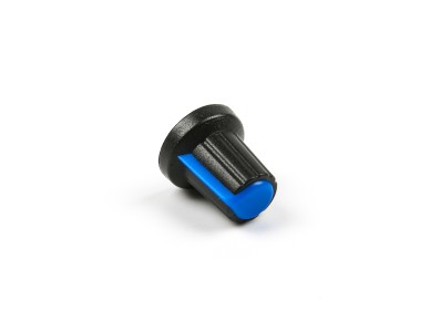 Man&iacute;pulo rotativo azul para potenci&ocirc;metro, furo interno 6 mm e dimens&otilde;es externas 15 x 17 mm - Imagem 4