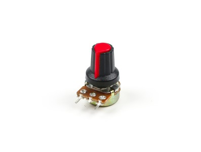 Bot&atilde;o rotativo vermelho para potenci&ocirc;metro, capa com di&acirc;metro interno 6 mm e externo 15 x 17 mm - Imagem 2