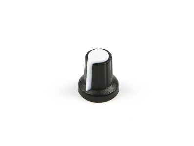 Bot&atilde;o para potenci&ocirc;metro rotativo branco, eixo interno 6 mm, externo 15 x 17 mm - Imagem 3