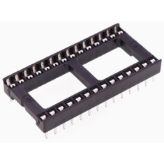 Soquete adaptador para CI DIP-28P corpo largo, 17 pe&ccedil;as por tubo