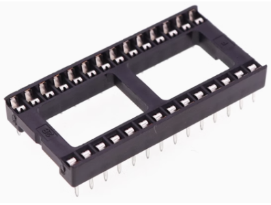 Soquete adaptador para CI DIP-28P corpo largo, 17 pe&ccedil;as por tubo - Imagem 1