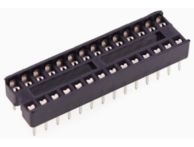 Soquete adaptador DIP-28P corpo estreito para CI, 17 unidades por tubo - Imagem 1