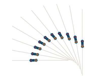 Resistor de filme met&aacute;lico 330 &Omega; 1/4 W 1% Taping (1 pe&ccedil;a) - Imagem 4