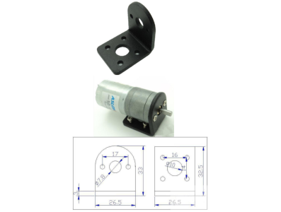 Suporte em L para motor DC com caixa de engrenagens 25 mm - Imagem 1