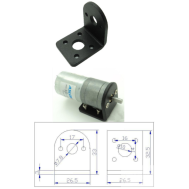 Suporte em L para motor DC com caixa de engrenagens 25 mm