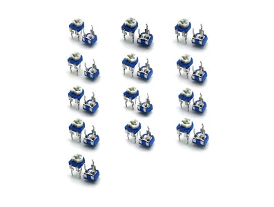 Kit 65 pe&ccedil;as potenci&ocirc;metros trimmer de ajuste superior 100 &Omega; a 1 M&Omega;, 13 tipos x5 - Imagem 6