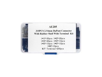 Kit 310 pe&ccedil;as de conectores DuPont 2,54 mm com capa de borracha e terminais - Imagem 5