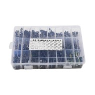Kit 500 unidades capacitores eletrol&iacute;ticos plug-in 0,1 &micro;F a 1000 &micro;F