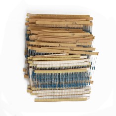 Kit 1.500 resistores de filme met&aacute;lico, 75 valores &times; 20 unidades, 1/4W, toler&acirc;ncia 1%