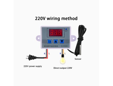 Controlador de Temperatura Digital XH-W3002 AC110-220V 1500W Termostato Microcomputador com cabo de 1 m para Arduino - Imagem 3