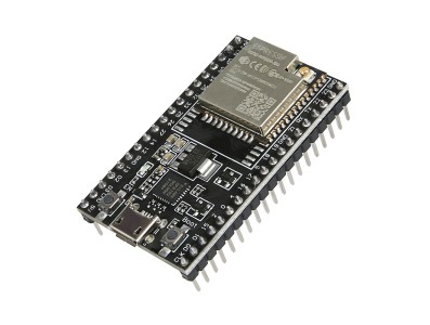 Placa base preta ESP32-DEVKITC com ESP32-WROOM-32U e CP2102 - Imagem 2